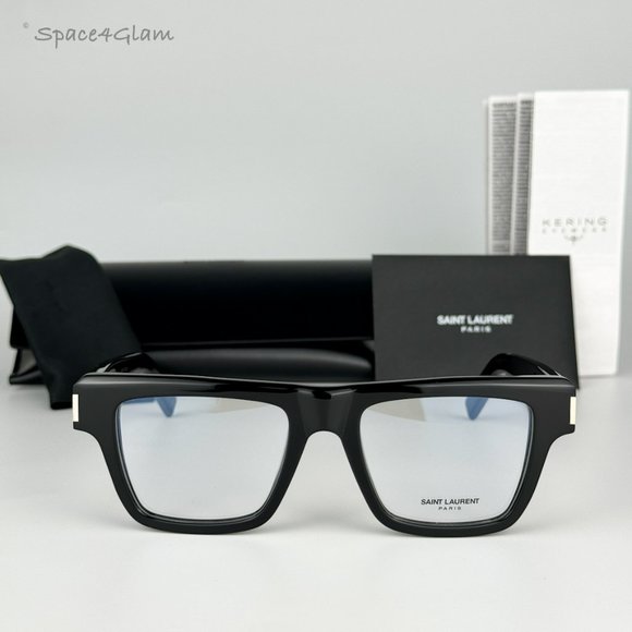 NEW Saint Laurent  SL 469 New Wave 001 Black Square Unisex Eyeglasses - Picture 4 of 9